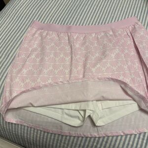 Pink Printed Athletic Skort with White Shorts